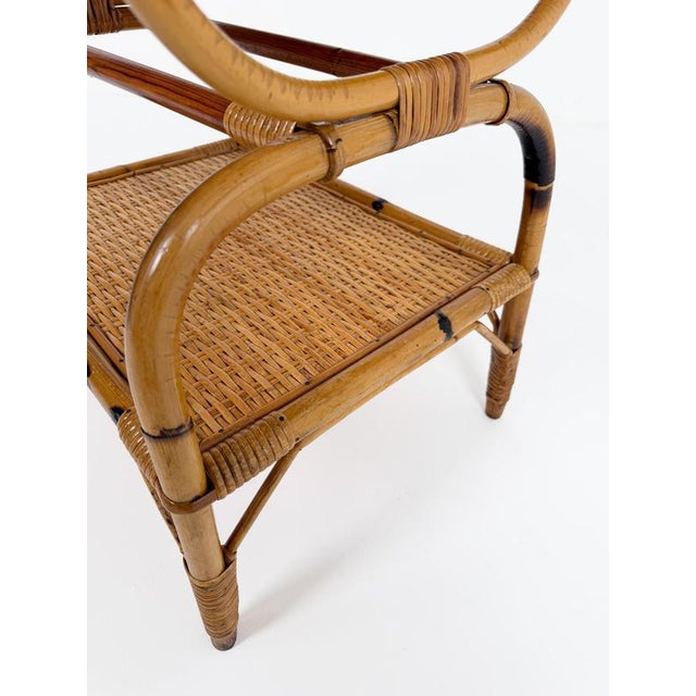 Mid-Century Art Deco Italian Bamboo and Rattan Wicker Coffee Table For Sale - Image 17 of 18