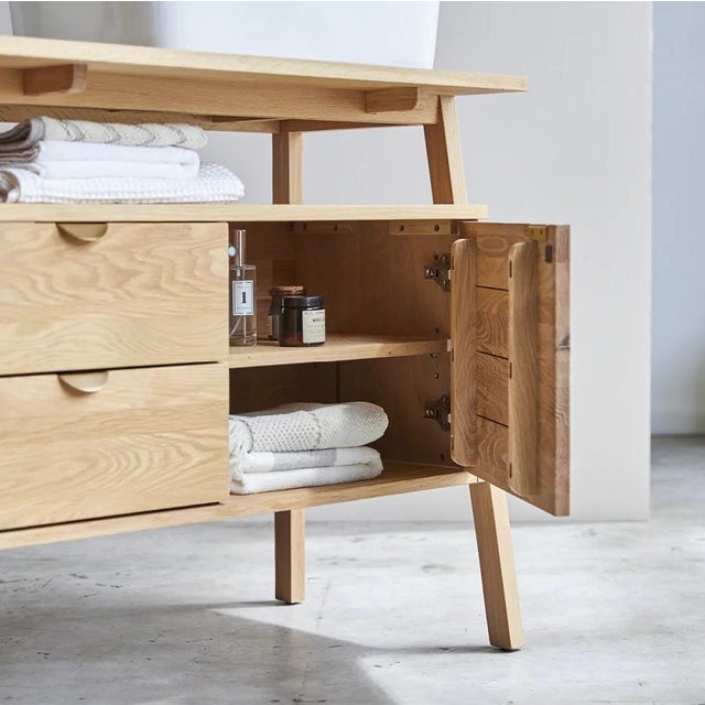 Tikamoon Pola 140 Solid Oak Vanity Unit Chairish