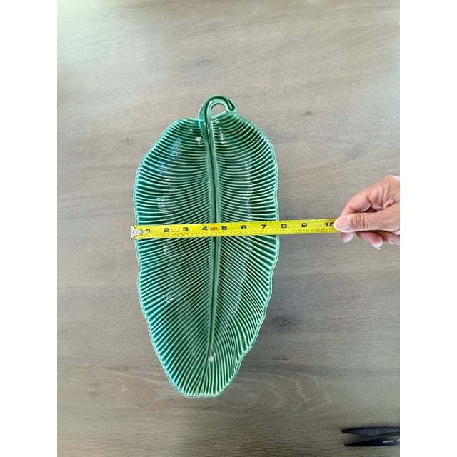 1990s Large Vintage Bordallo Pinheiro Leaf Bowl For Sale - Image 5 of 12