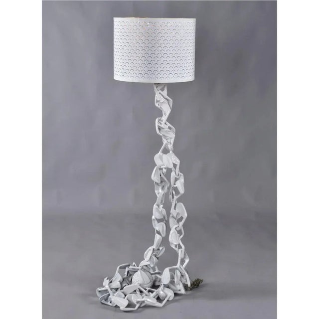 Metal Golf Club Floor Lamp Pop Art Sculpture Custom Made White Golf Lamp For Sale - Image 7 of 11