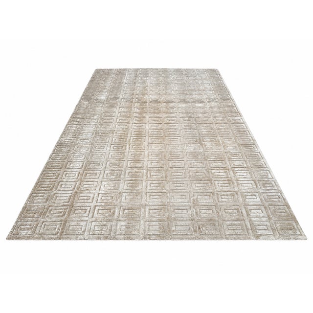 Rh Rajouri Silk & Wool Rug – 9' × 12' Sand | Hand-Knotted Silk & Wool | Hand-Carved | Made in Nepal For Sale - Image 11 of 18