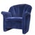 Pr. Hollywood Regency club chairs, in blue fabric upholstery, made by the Rowe furniture company, circa 1980/90's. Both...