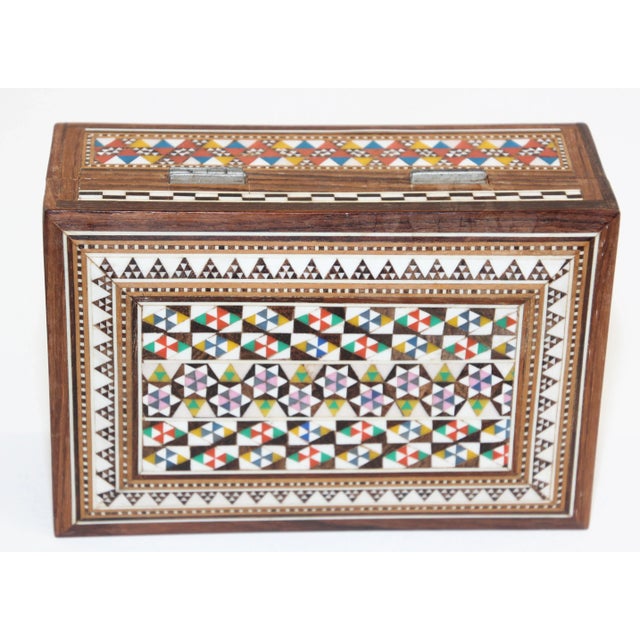 Middle Eastern Mosaic Moorish Box Inlaid For Sale - Image 12 of 13