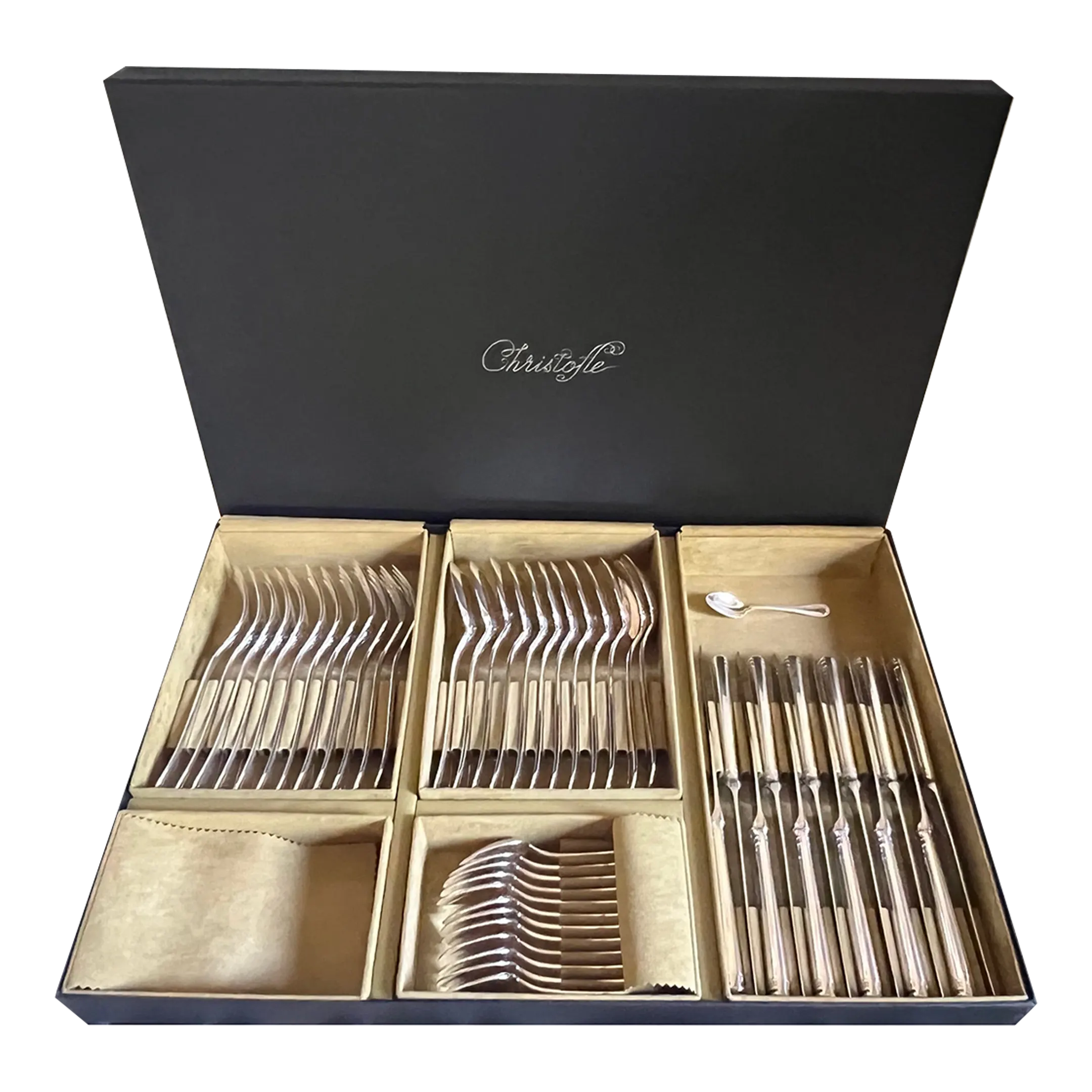 Christofle マルリー 16本セット La Trousse - 4 Piece Silver Plated medium-sized Individual Set