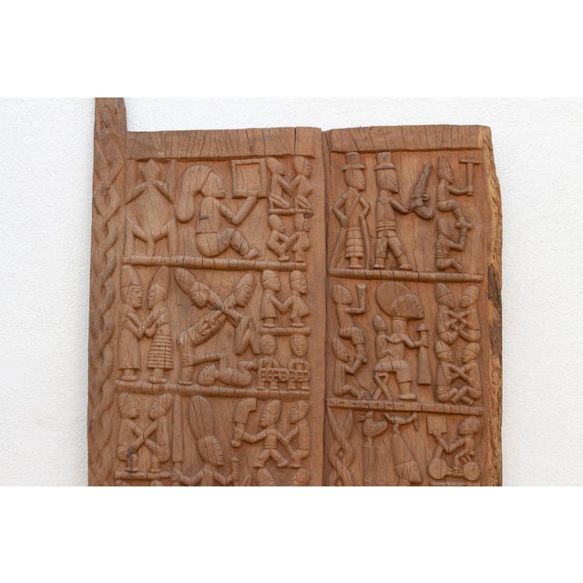 African Grand Finely Carved Yoruba Panel Palace Door For Sale - Image 3 of 7