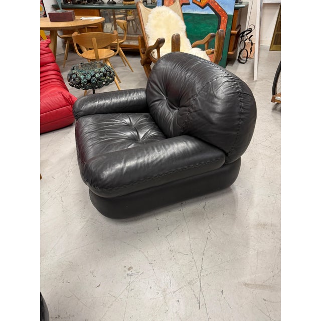 Pair of 1970’s Adriano Piazzesi Stitched Leather Lounge Chairs For Sale - Image 11 of 18