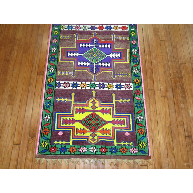 Asian Antique Vintage Turkish Anatolian Long Runner - 3' x 11'2" For Sale - Image 3 of 8