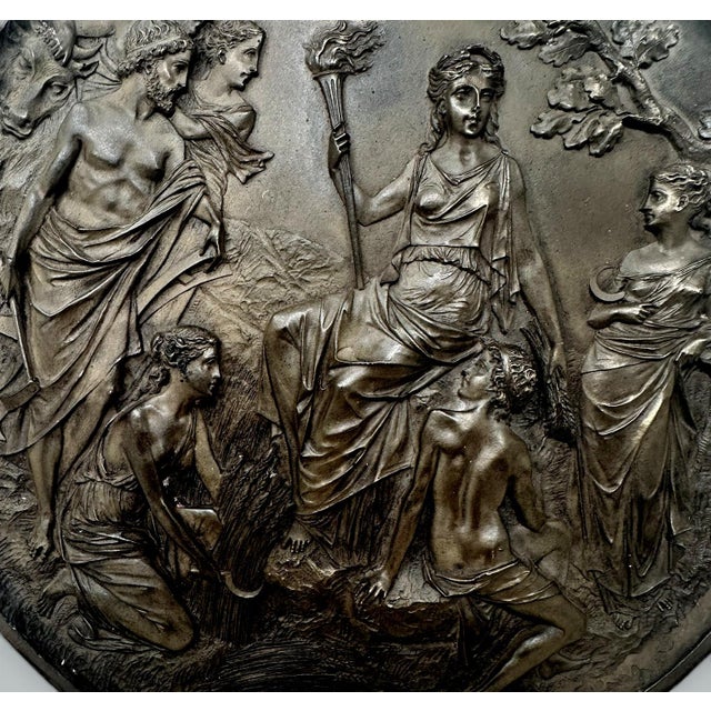 Bronze Antique Bronze Plaque Duke Dutchess Devonshire Demeter Godess Edward William Wyon For Sale - Image 8 of 18