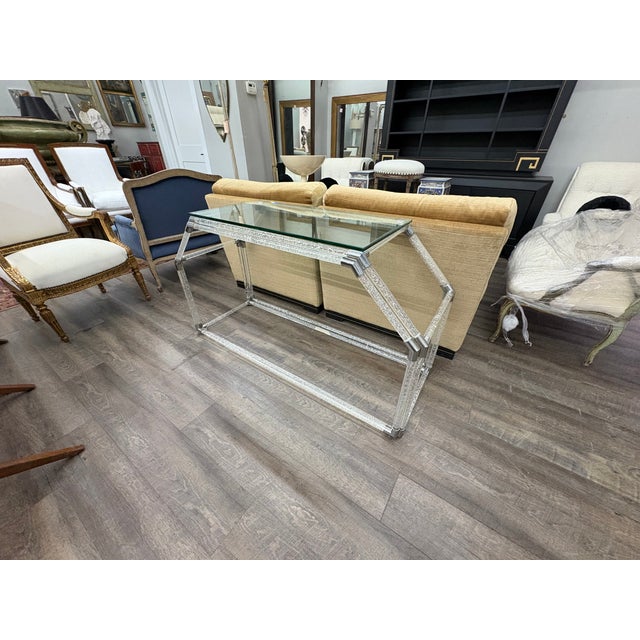 Transparent Murano Glass Console Table by Seguso For Sale - Image 8 of 16