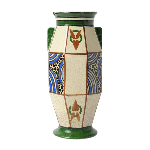 Belgian Art Deco Vase from August Mouzin & Cie, 1920s For Sale