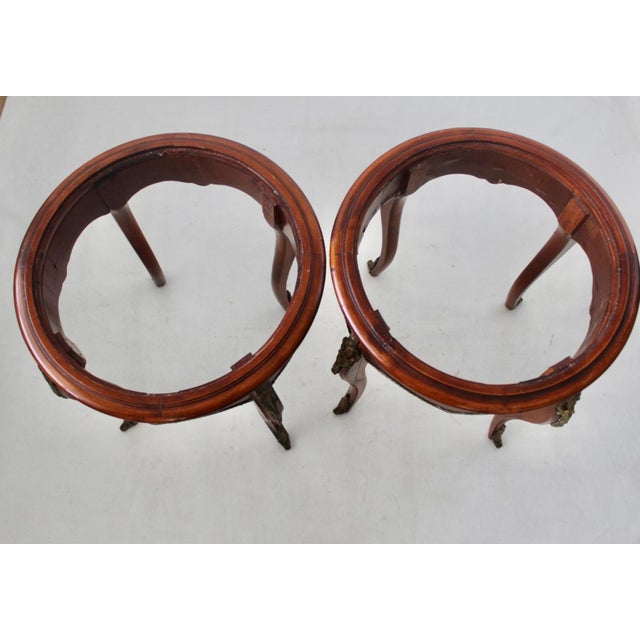 Green Late 20th Century French Louis XV Style Occasional Side Tables Feature Green Marble Tops, Non-Identical-a Pair For Sale - Image 8 of 18