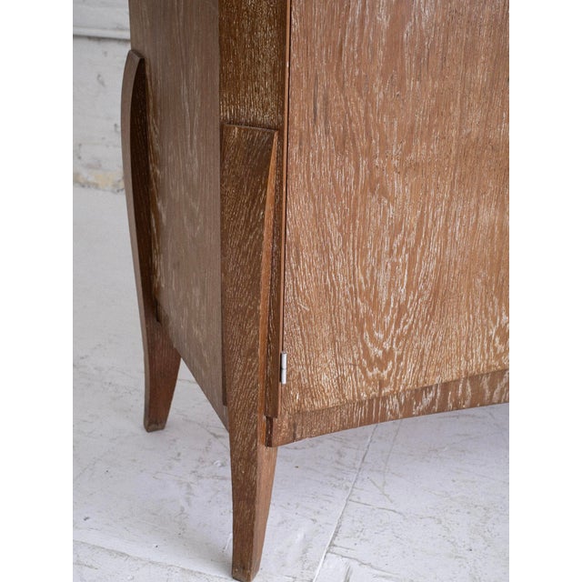 French Art Deco Cerused Oak Server Cabinet, 1940s For Sale - Image 9 of 17