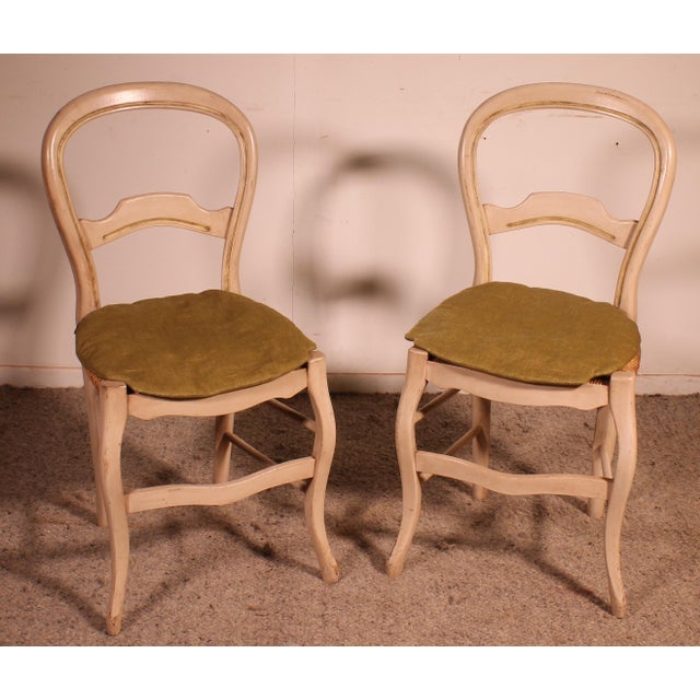 Polychrome Wooden Straw-Seated Chairs, 1950s, Set of 2 For Sale - Image 11 of 11