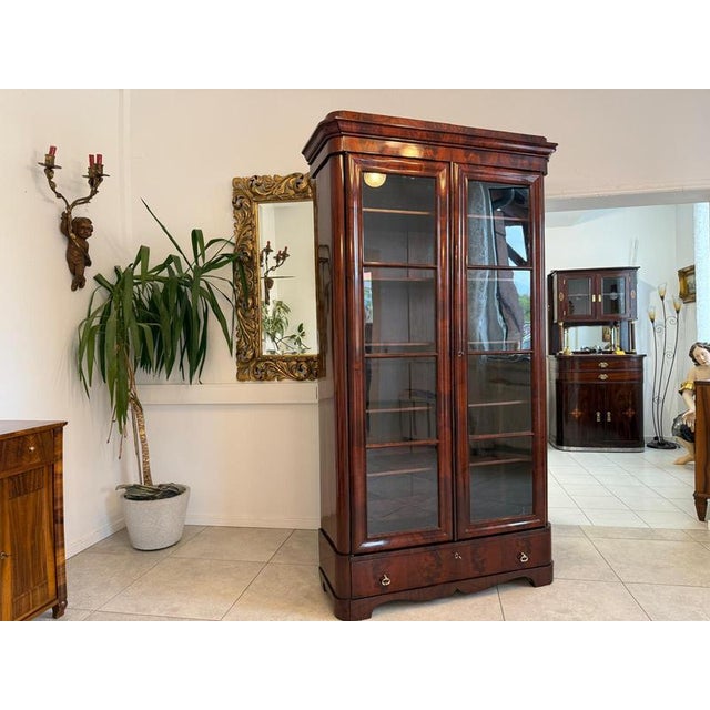 Late Biedermeier Display Cabinet in Mahogany For Sale - Image 14 of 16