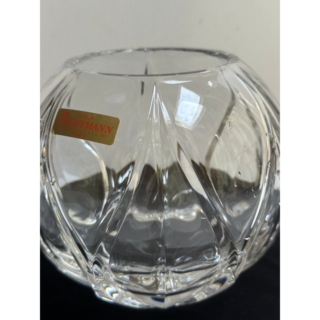1960s Nachtmann Germany Bleikristall 24% Lead Crystal 6"h Bowl Vase For Sale In New York - Image 6 of 18