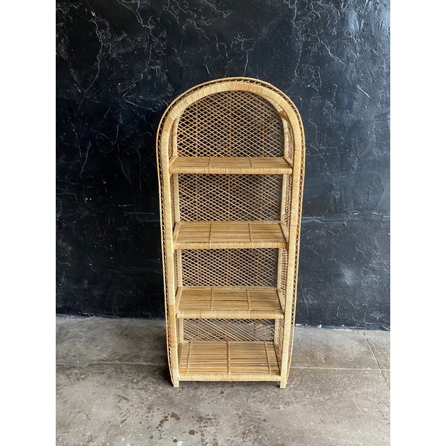 1960s Waterfall Wicker Rattan Etagere Chairish