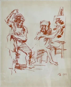 Painter and Model - Oskar Kokoschka - Original Lithograph 1959 1959