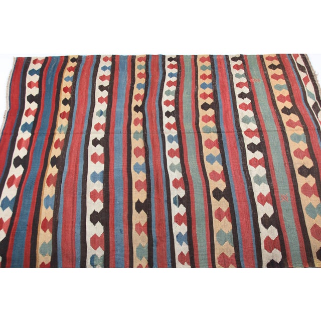 Antique Shirvan Kazak Kilim – Caucasian Flatweave Late 19th Century 5' X 6' 1'' For Sale - Image 4 of 16