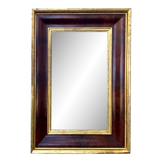Early 19th Century American Empire Mahogany and Gilt Ogee Wall Mirror For Sale
