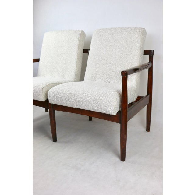 Vintage Double Sofa Bench in Ivory Bouclé, 1970s For Sale - Image 9 of 13