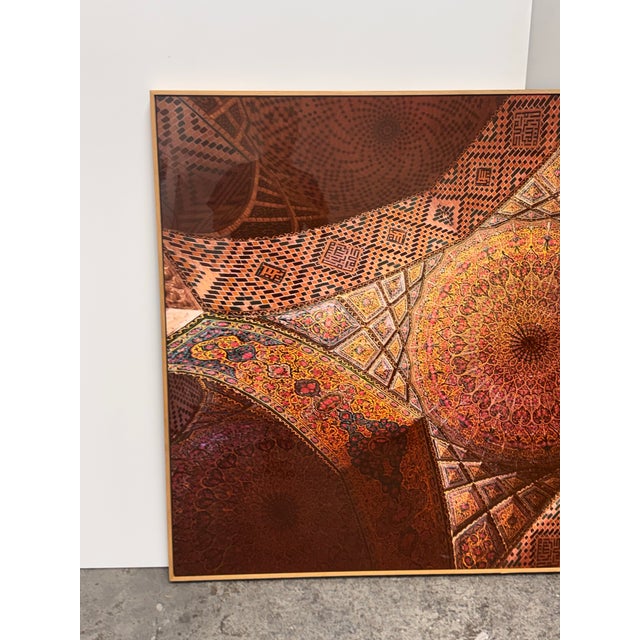 Traditional Elena Riim for Four Hands Art Studio/Getty Images “Pink Mosque Tilework” Framed ChromaLuxe Photograph For Sale - Image 3 of 12