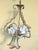 Art Nouveau Iridescent Glass Chandelier With Three Matching Sconces by Quoizel (Signed) For Sale - Image 6 of 14