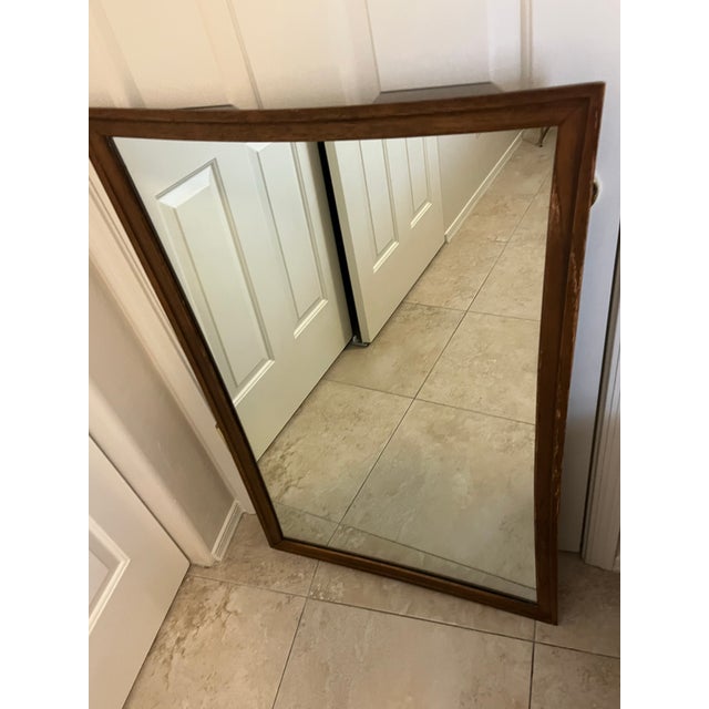 Brown 1960s Broyhill Sculptra Mid Century Modern Walnut Framed Wall Mirror For Sale - Image 8 of 12