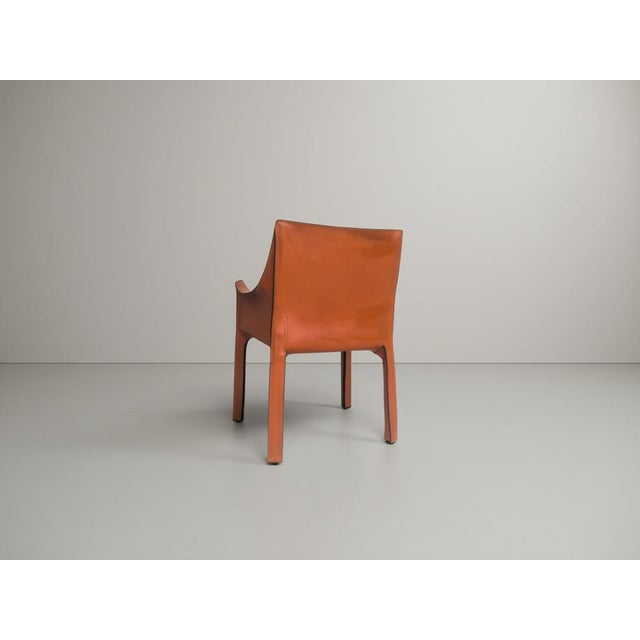 CAB 413 Chair in Cognac Leather by Mario Bellini for Cassina, Italy, 1970s For Sale - Image 3 of 18