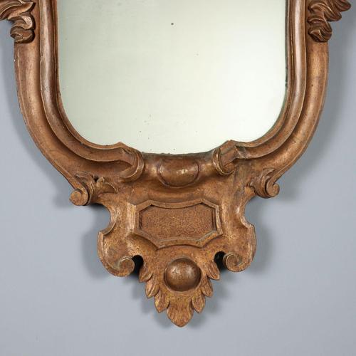 Gold Small Rococo Style Mirrors in Painted Wood, 19th Century, Set of 2 For Sale - Image 8 of 12