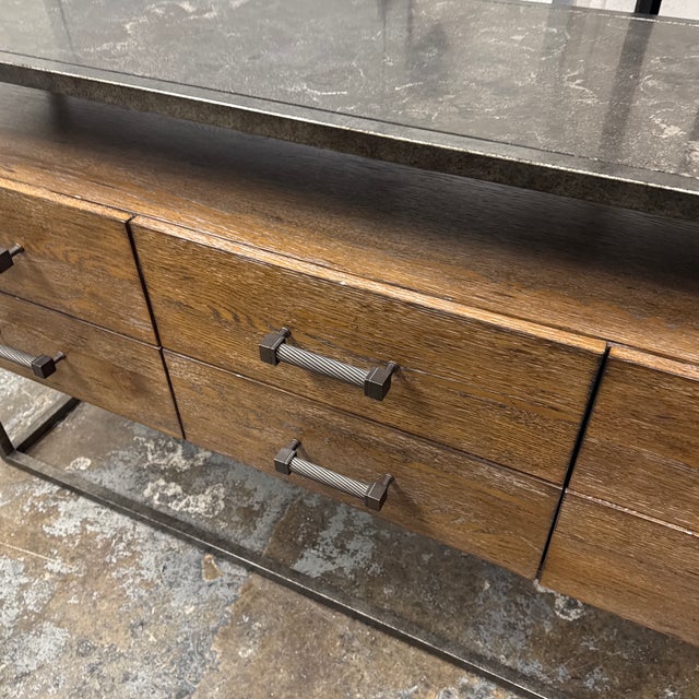 Bassett Furniture Wood + Metal Console Table For Sale - Image 12 of 12
