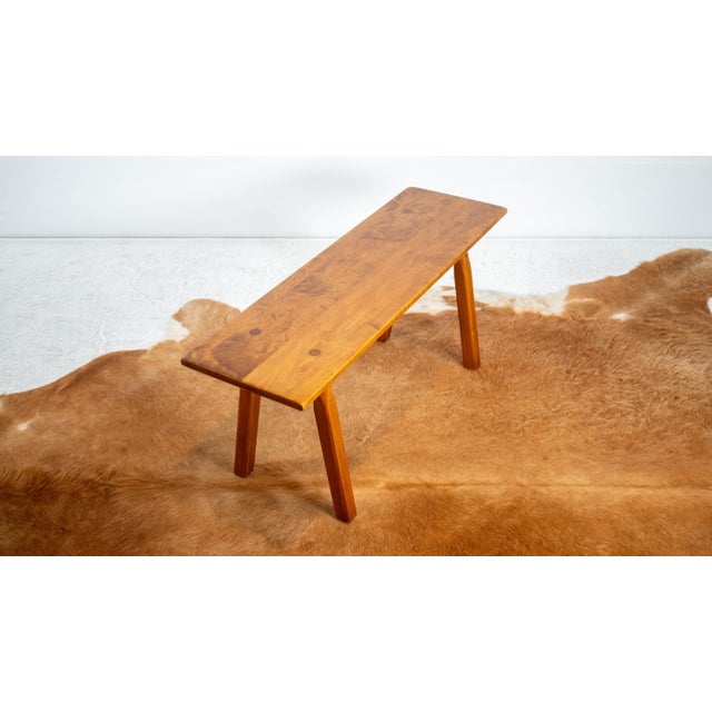 Restored 1950s American Studio Craft / Mid-Century Maple Bench For Sale - Image 15 of 17