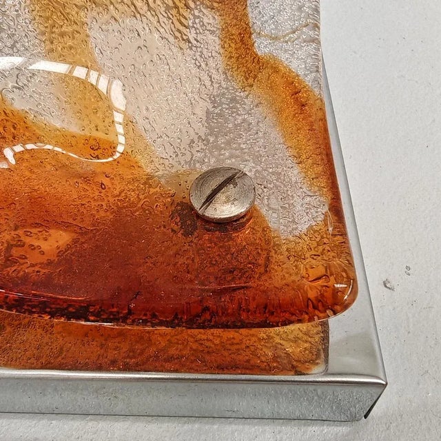 Metal Vintage Sconces by Toni Zuccheri for Mazzega, 1970s, Set of 2 For Sale - Image 7 of 16