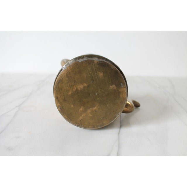 Brass Vintage Chinese Brass Tea Pot W/ Floral Motif For Sale - Image 8 of 10