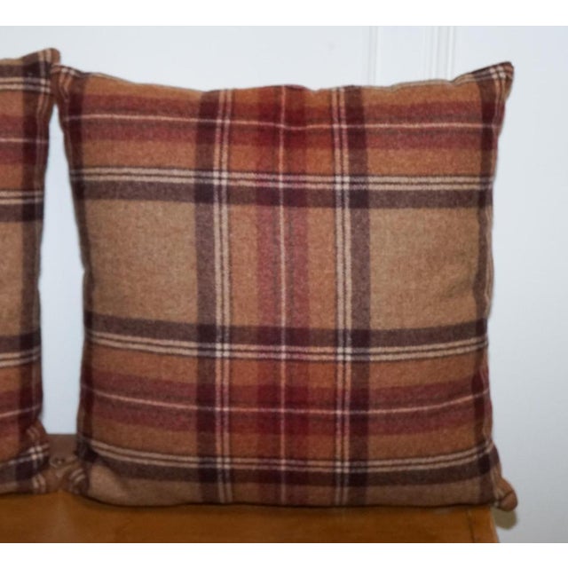 Vintage Balmoral Fired Earth Wool Scatter Cushions, Set of 2 For Sale - Image 4 of 9