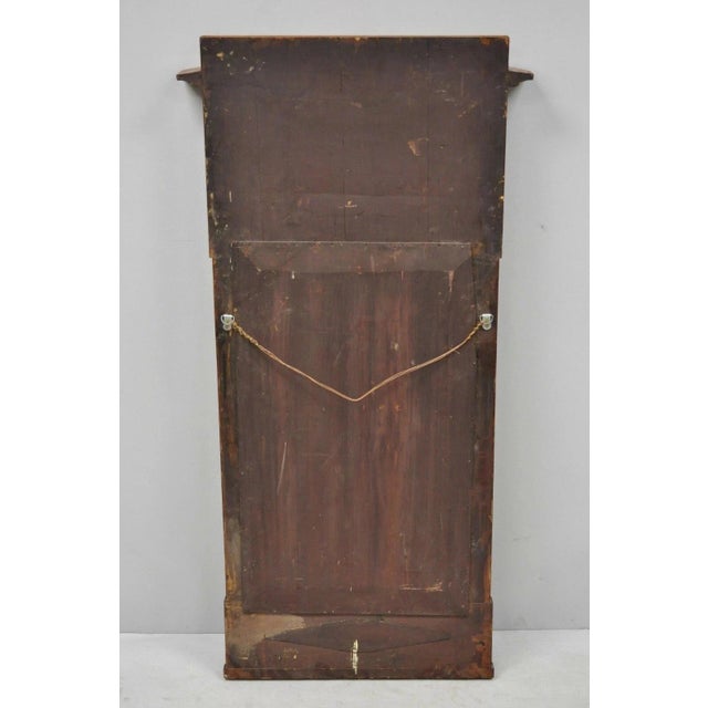 Brown Antique Satinwood Dutch Marquetry Inlay Beveled Glass Console Pier Wall Mirror For Sale - Image 8 of 11