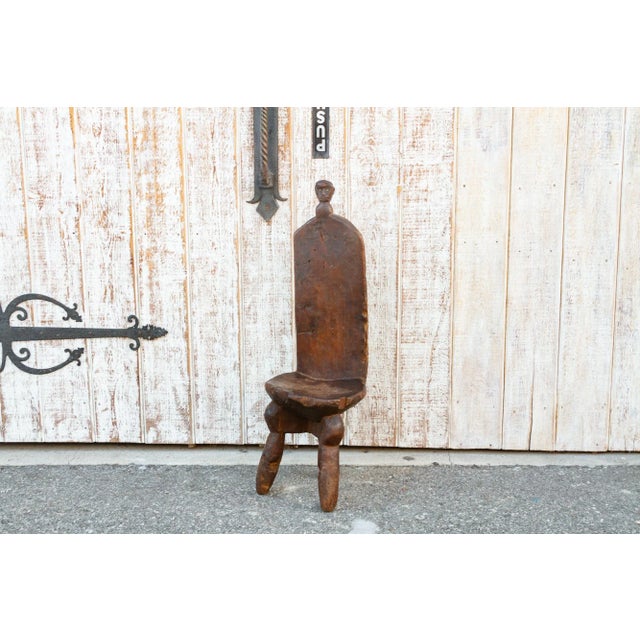 Brown Antique African Tribal Ceremonial Chair For Sale - Image 8 of 8