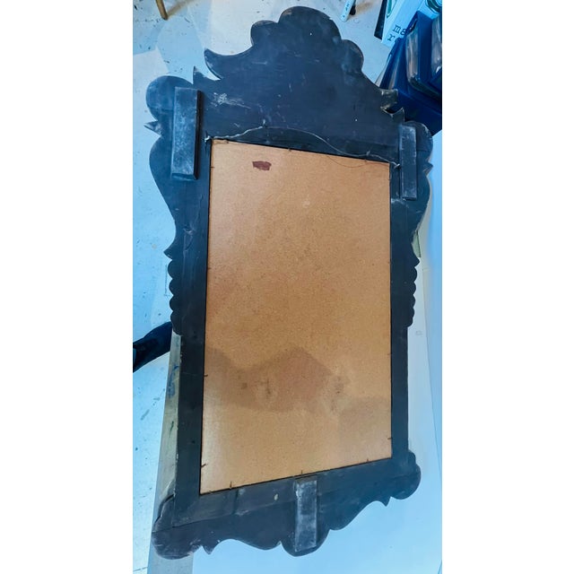 Vintage Hand-Painted Tole Fruit Basket Carved Wood Wall Mirror With Gilt Frame – Italian/Folk Art Cottage Style For Sale - Image 12 of 12