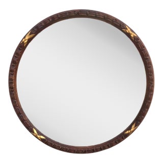 Large Round Harrison & Gil Dauphine Beveled Mirror For Sale