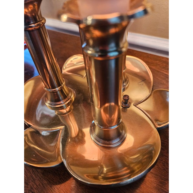 Stiffel Late 20th Century Brass Stiffel Bouillotte 3 Candle Lamp For Sale - Image 4 of 10