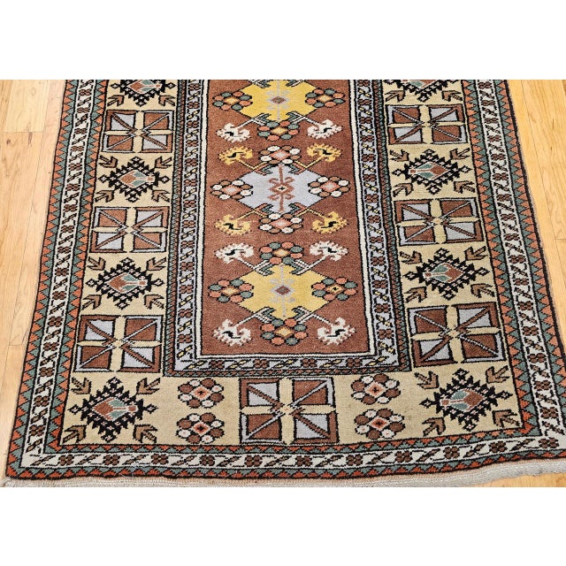 Vintage Turkish Area Rug, Handwoven Tribal Wool, Prayer Design, 1930s, 4' x 7' For Sale - Image 10 of 15