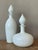 White Vintage Boho Blown Glass Decanters - Set of 2 For Sale - Image 8 of 8