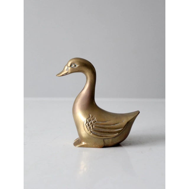 Mid-Century Brass Goose Figurine For Sale - Image 11 of 11