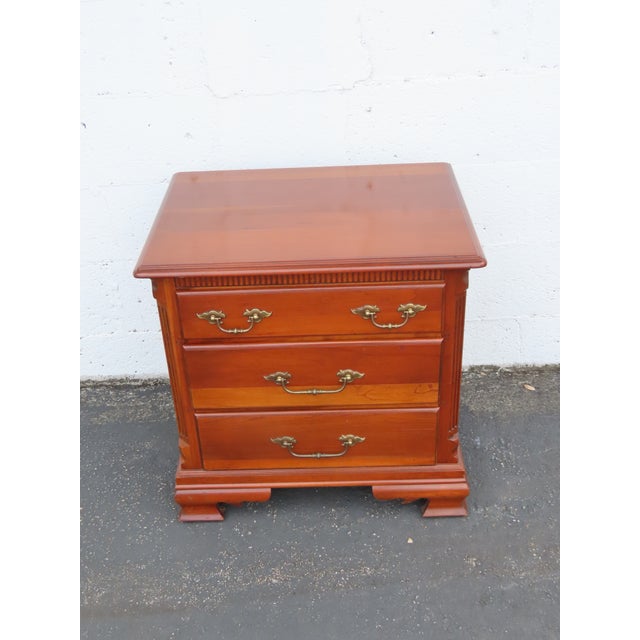 Brown Tell City Dowry Solid Cherry Nightstands End Side Bedside Table 6899 For Sale - Image 8 of 11