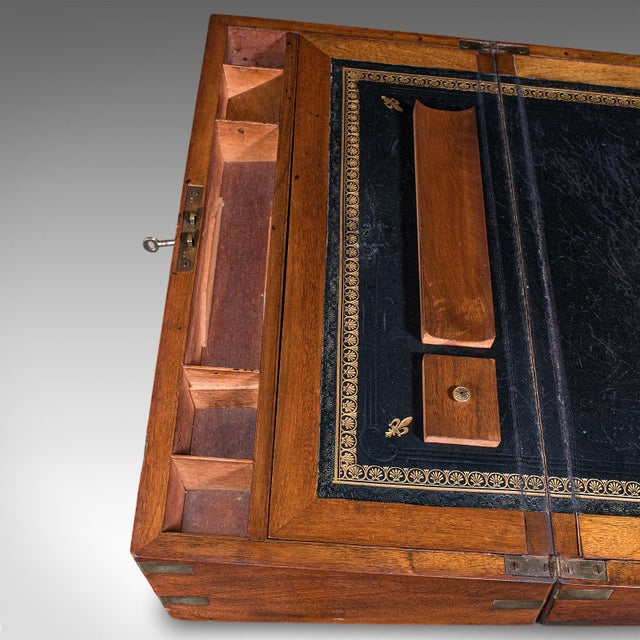 Antique Writing Slope, English, Walnut, Correspondence Box, Regency, Circa 1825 For Sale - Image 9 of 12