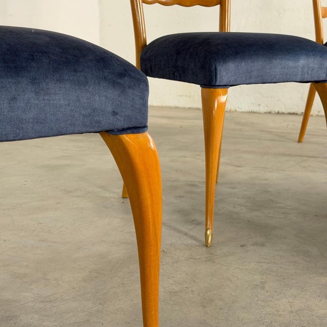 Chairs in Semi-Velvet Fabric by Paolo Buffa, 1950s, Set of 6 For Sale - Image 13 of 18