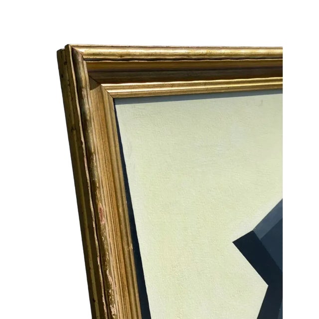 Vintage Geometric Framed Study Painting For Sale - Image 10 of 10