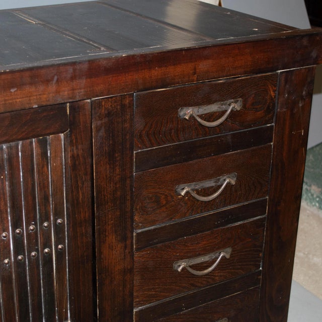 Early 1900s Antique Japanese Mizuya Tansu Kitchen Cabinet | Chairish