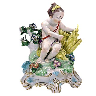 Antique French Porcelain Child Figurine For Sale