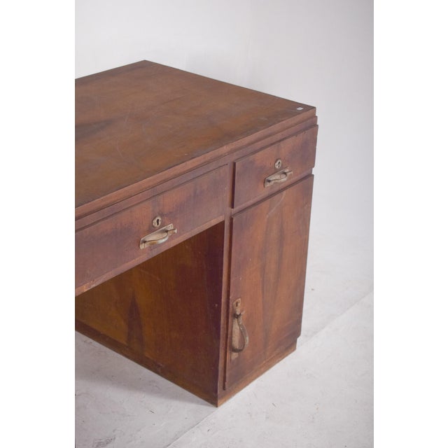 Brown Mid-Century Portuguese Desk, 1950s For Sale - Image 8 of 15