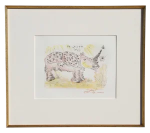 Salvador Dali - Rhinoceros Restrike Etching
